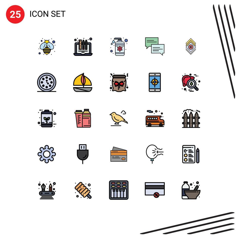 25 Creative Icons Modern Signs and Symbols of setting education drop message chat Editable Vector Design Elements