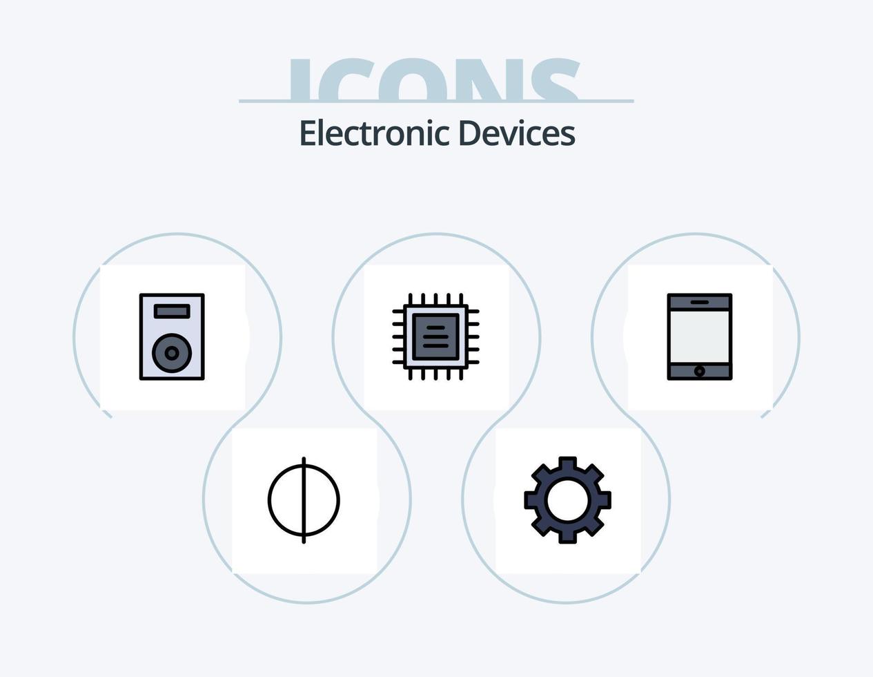 diseño de iconos del paquete de iconos llenos de línea de dispositivos 5. hardware. dispositivos. base de datos. computadora. Unidad flash vector