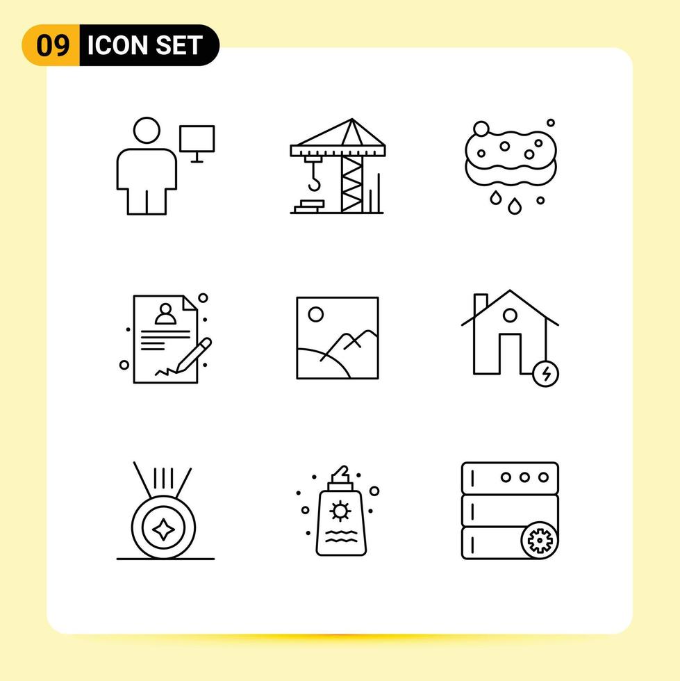 9 Outline concept for Websites Mobile and Apps picture image clean doctor medical Editable Vector Design Elements