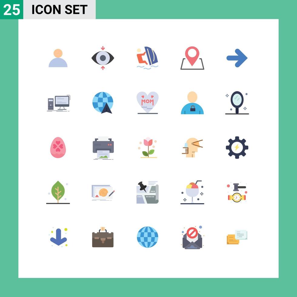 25 Thematic Vector Flat Colors and Editable Symbols of right forward water arrow marker Editable Vector Design Elements