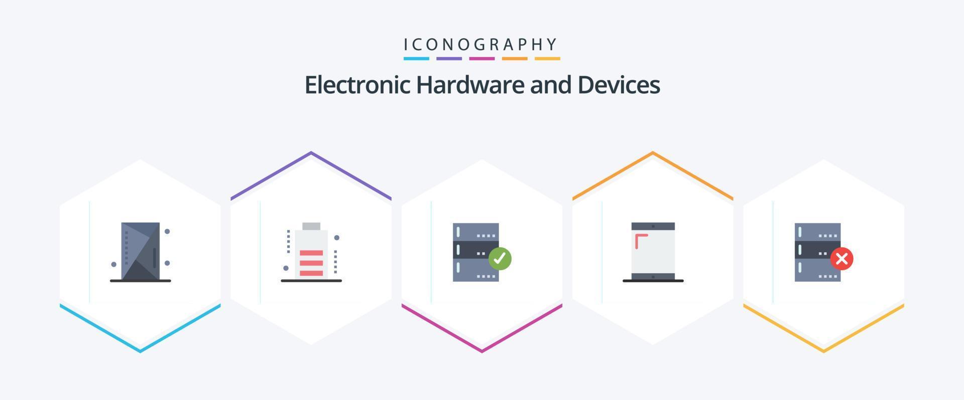 Devices 25 Flat icon pack including data. phone. approve. devices. data vector