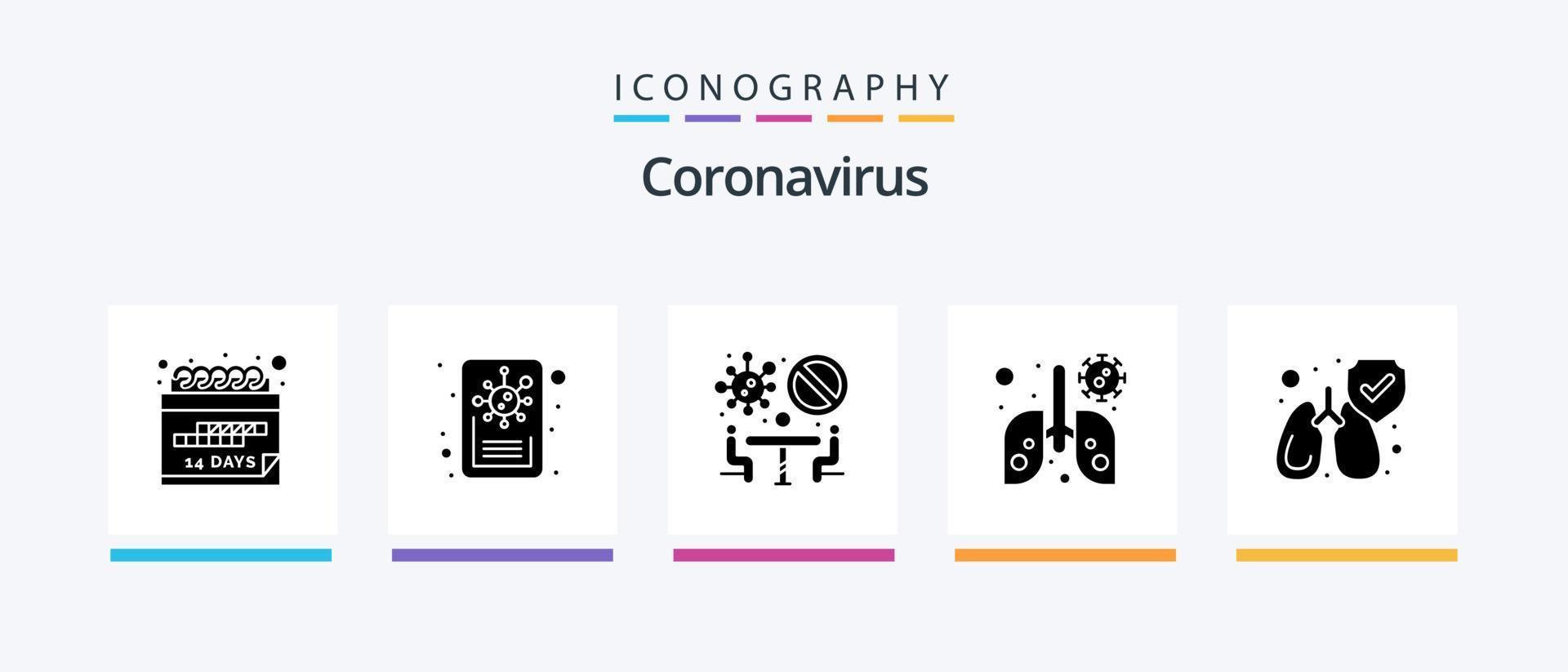 Coronavirus Glyph 5 Icon Pack Including clean. protect. banned. virus. anatomy. Creative Icons Design vector