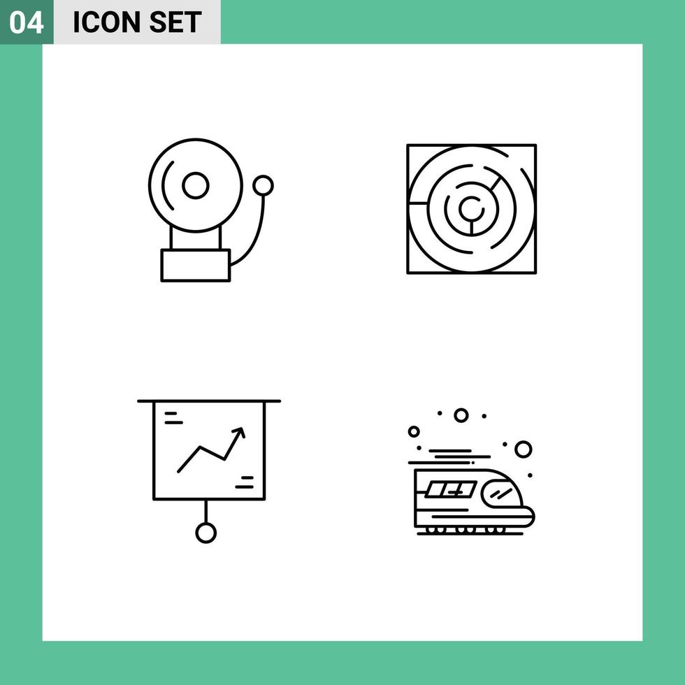 4 Line concept for Websites Mobile and Apps alarm chart maze strategy marketing Editable Vector Design Elements