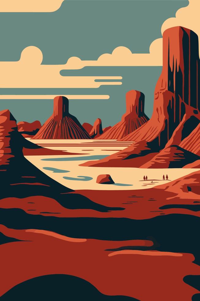 desert landscapes in Bisti badlands, De-na-zin wilderness area, New Mexico, USA vector