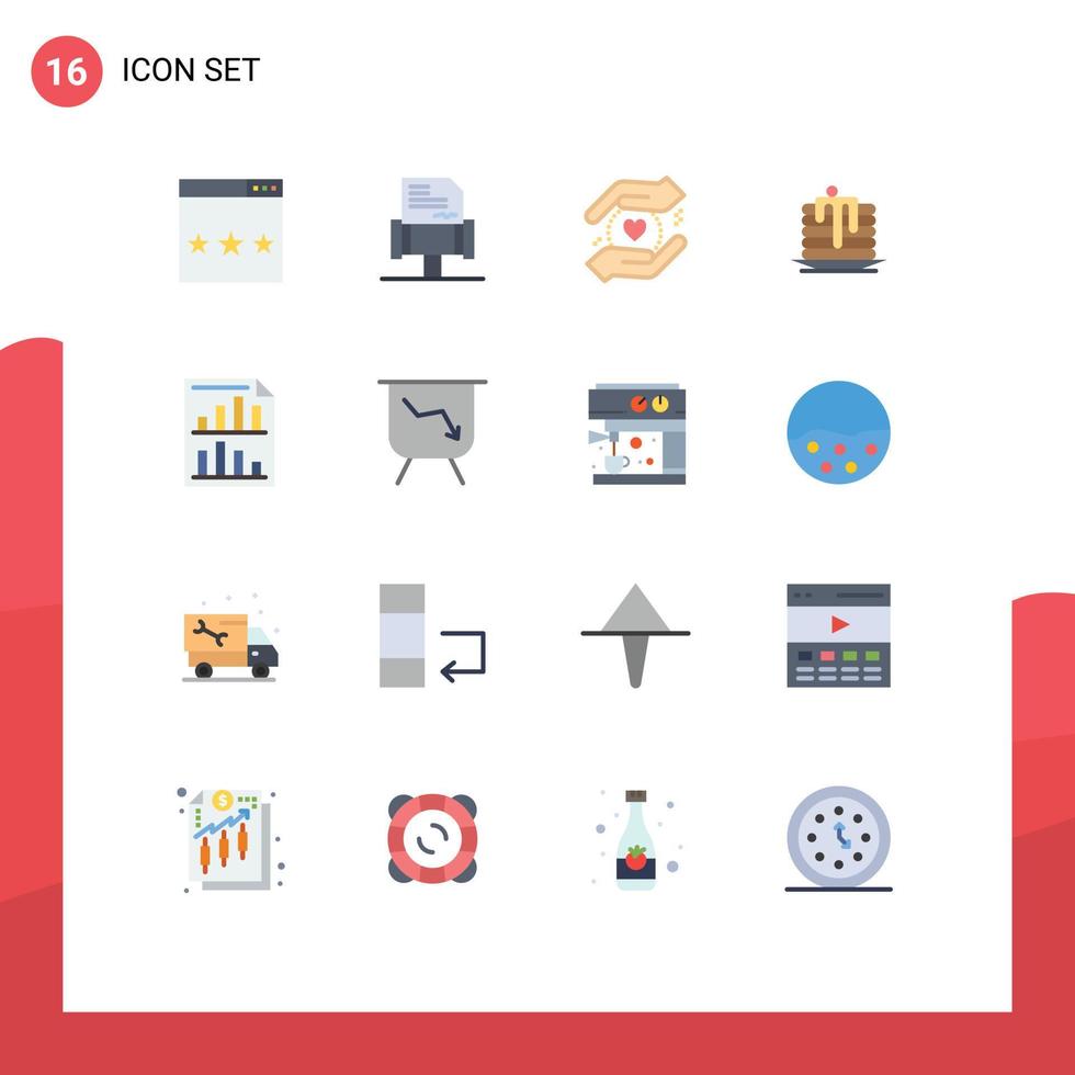 grupo de símbolos de icono universal de 16 colores planos modernos de barras de página negocio canadá boda paquete editable de elementos creativos de diseño de vectores