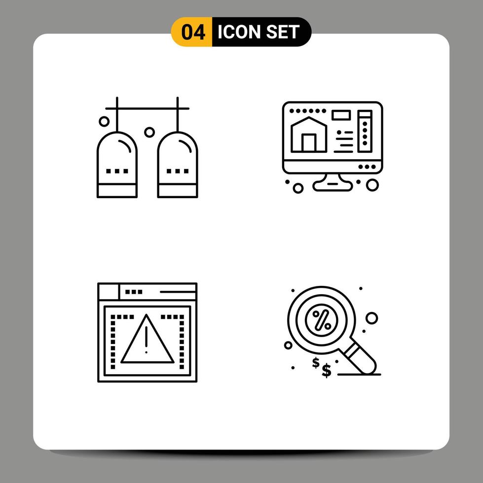 4 Universal Filledline Flat Colors Set for Web and Mobile Applications activities computing gas printing error Editable Vector Design Elements