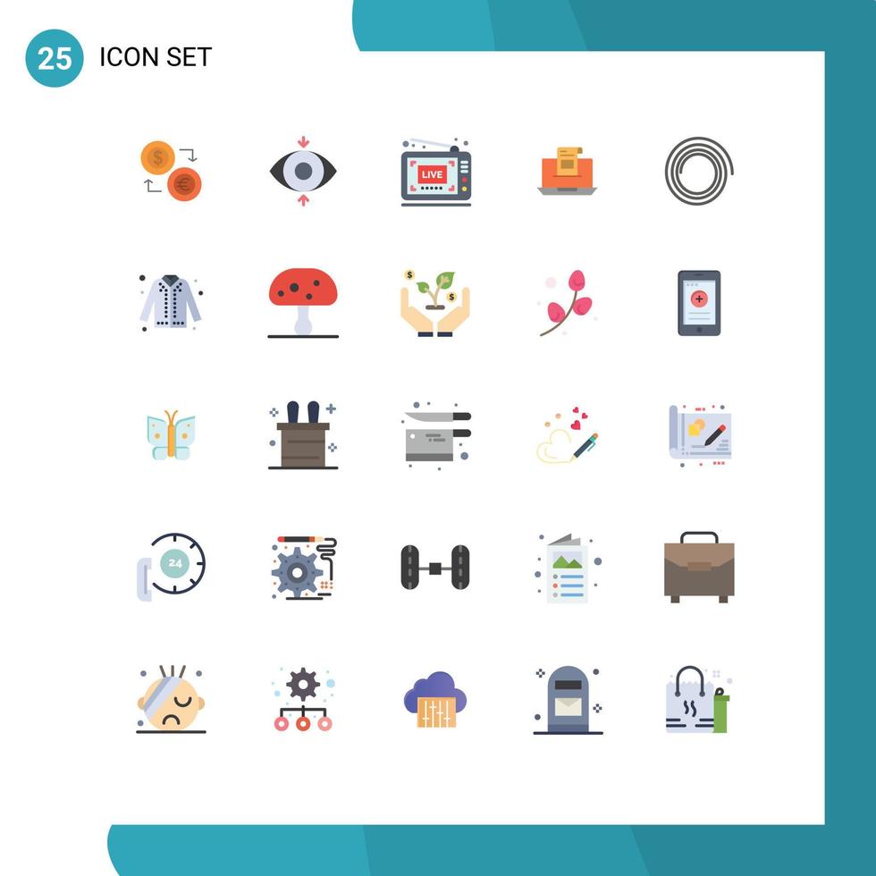 conjunto de 25 iconos modernos de la interfaz de usuario signos de símbolos para elementos de diseño de vectores editables en vivo de video ocular de correo electrónico