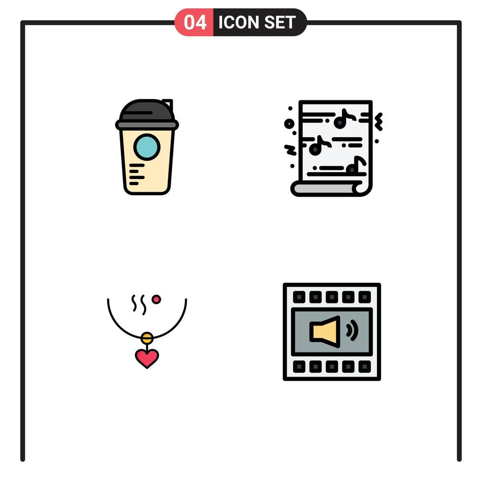 4 Creative Icons Modern Signs and Symbols of bottle amulet sports funny marriage Editable Vector Design Elements