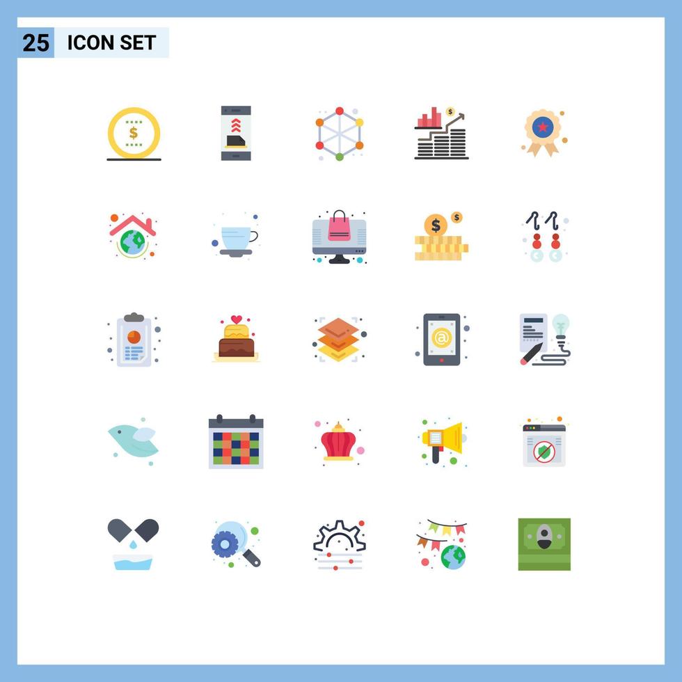 conjunto de 25 iconos de ui modernos símbolos signos para dinero de vacaciones inversión telefónica elementos de diseño vectorial editables web vector