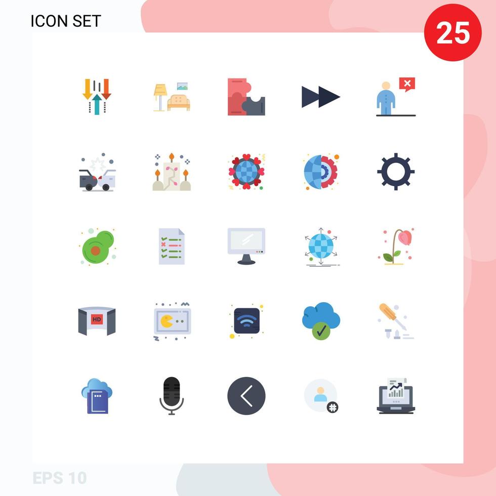 25 Creative Icons Modern Signs and Symbols of corporate business gallery next puzzle pieces Editable Vector Design Elements