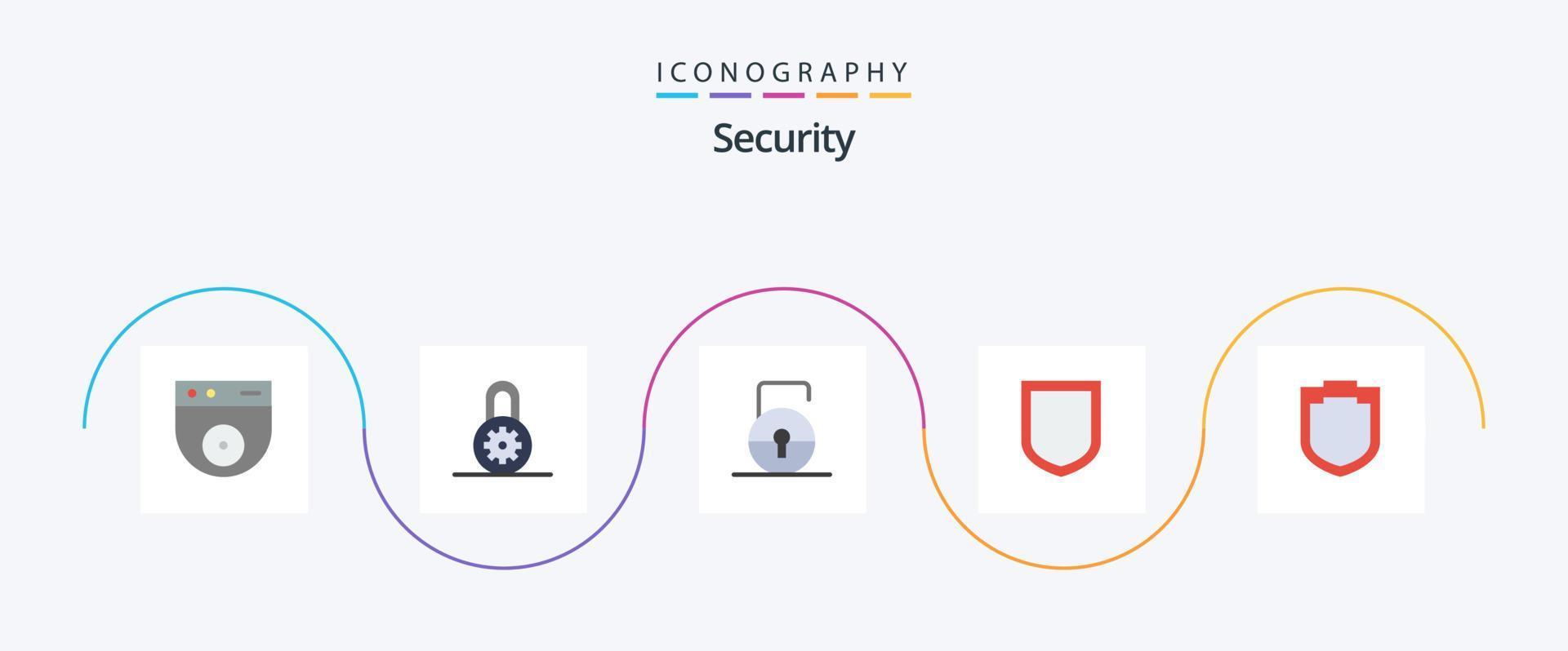 Security Flat 5 Icon Pack Including . protect. shield vector