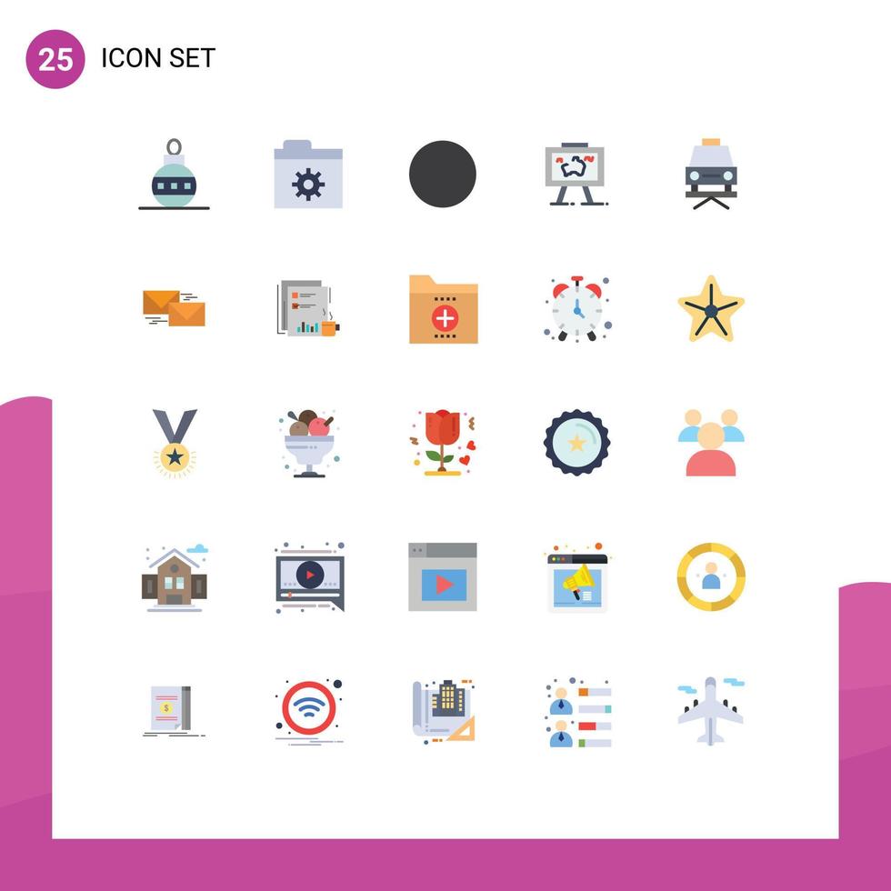 25 Universal Flat Colors Set for Web and Mobile Applications repair car signal picture hang Editable Vector Design Elements