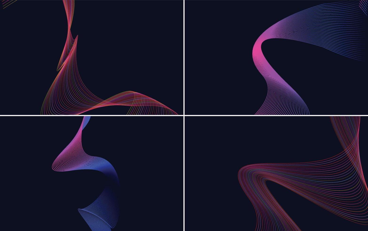 Collection of geometric minimal lines pattern set vector