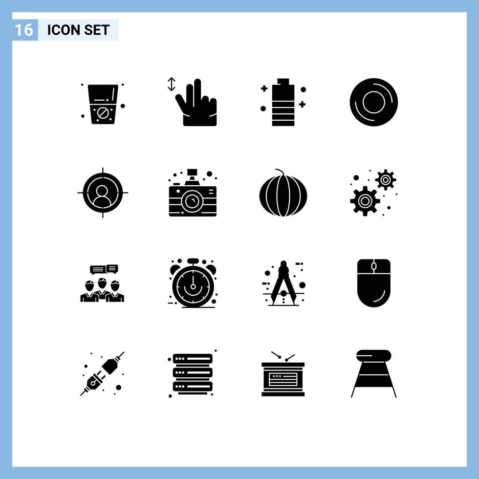 Set of 16 Modern UI Icons Symbols Signs for aim hardware energy gadget devices Editable Vector Design Elements