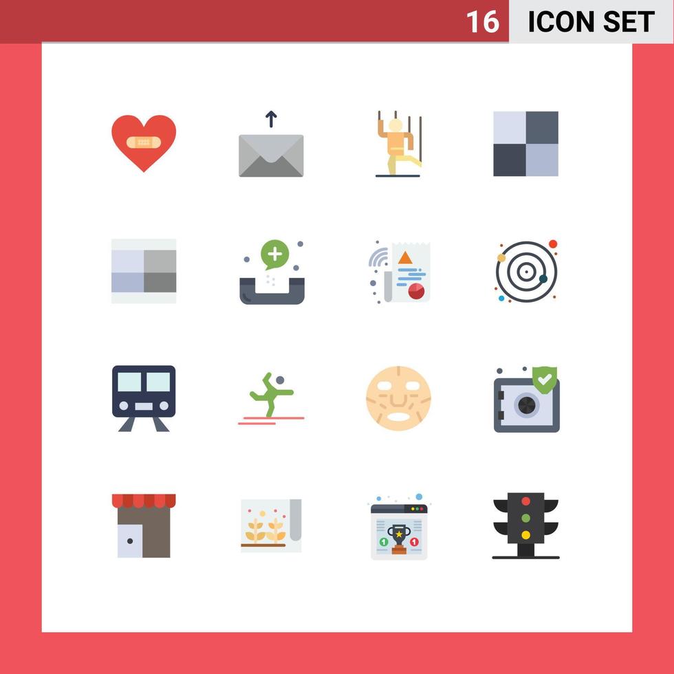 Pack of 16 creative Flat Colors of draw create command wireframe manipulation Editable Pack of Creative Vector Design Elements