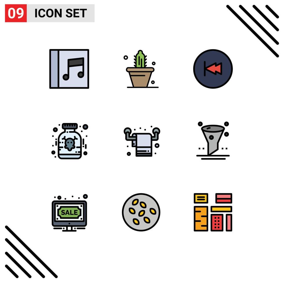9 Creative Icons Modern Signs and Symbols of interior medicine back poison drug Editable Vector Design Elements