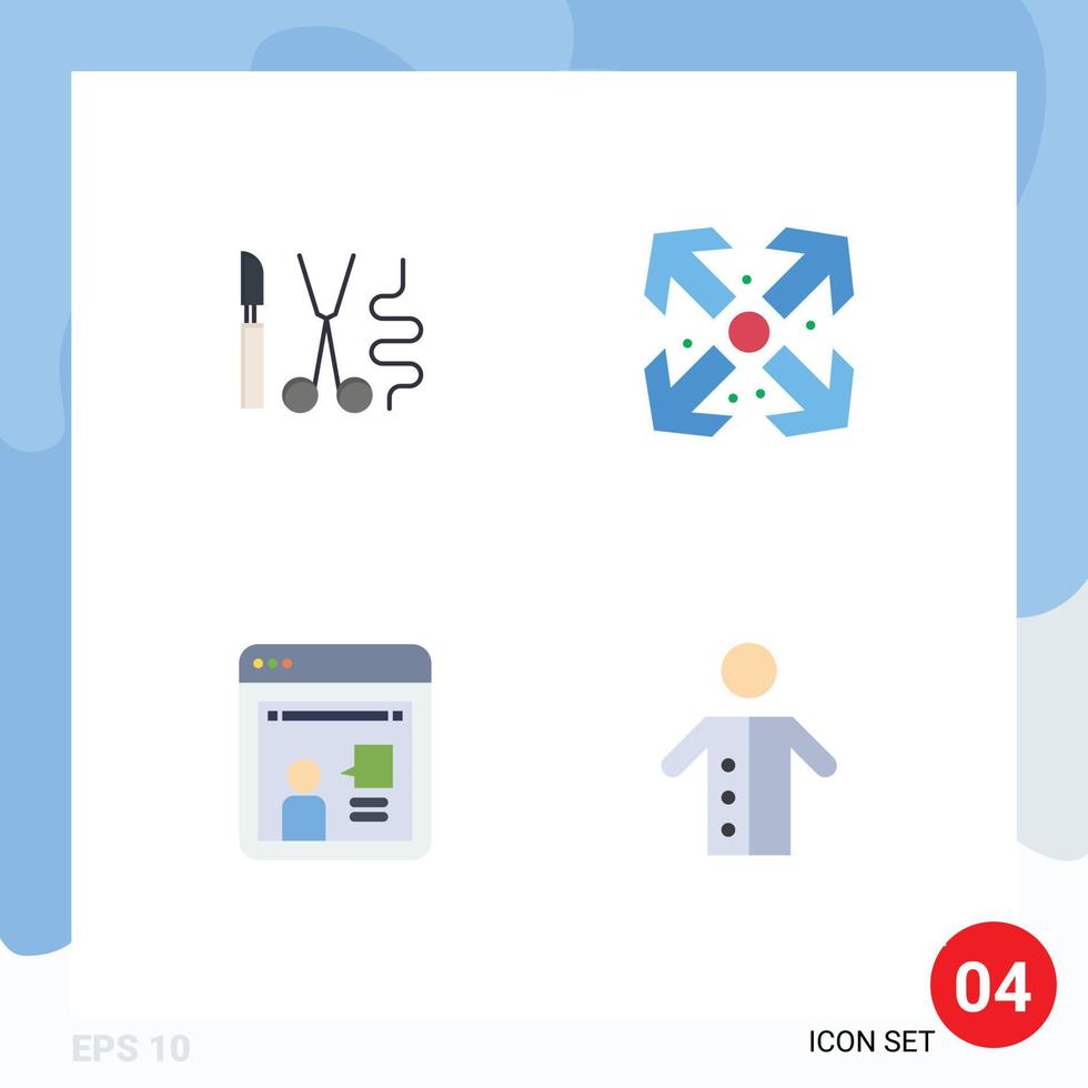 4 Universal Flat Icon Signs Symbols of instruments discussion medical maximize monk Editable Vector Design Elements