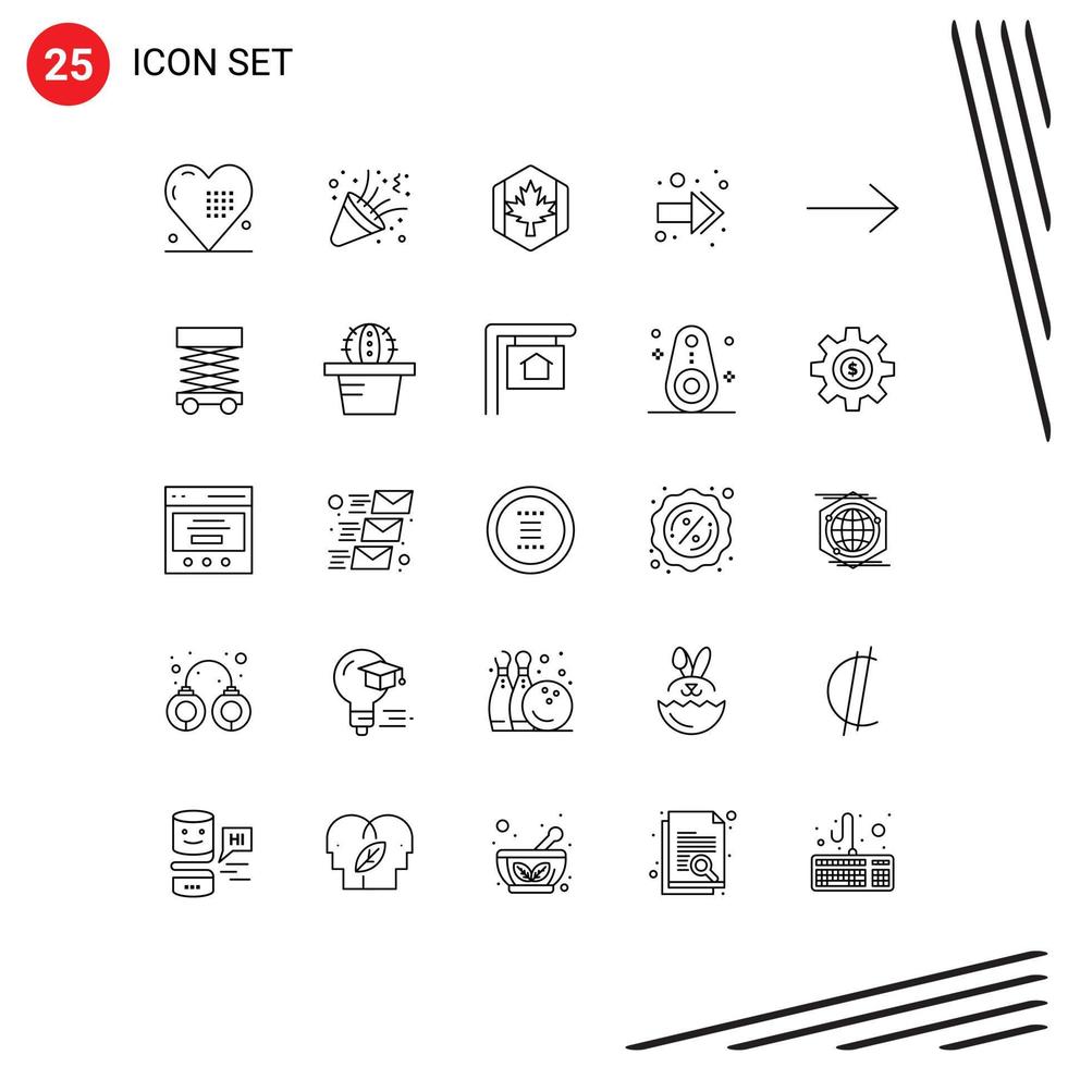 25 Line concept for Websites Mobile and Apps arrow back party arrow leaf Editable Vector Design Elements
