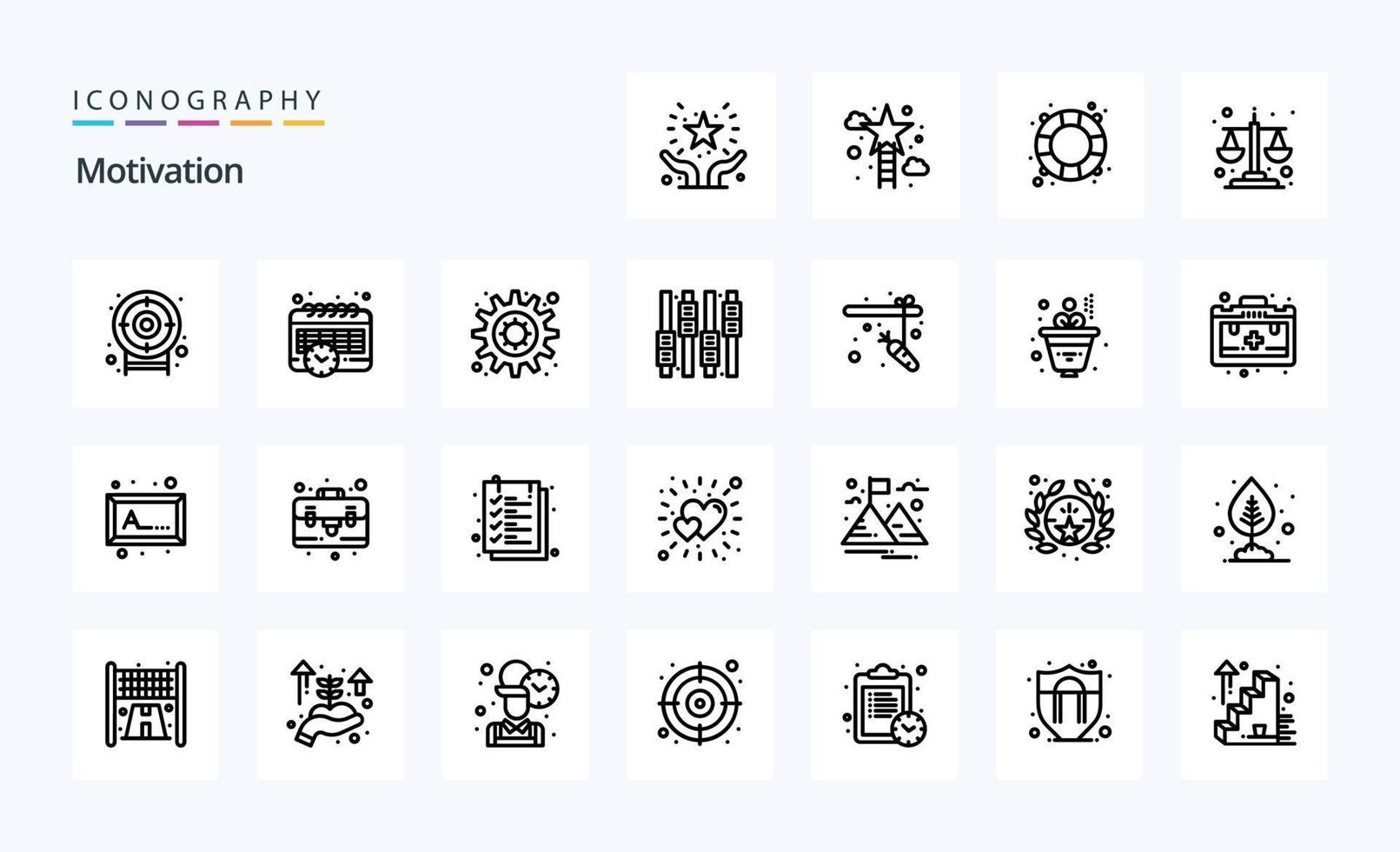 25 Motivation Line icon pack vector