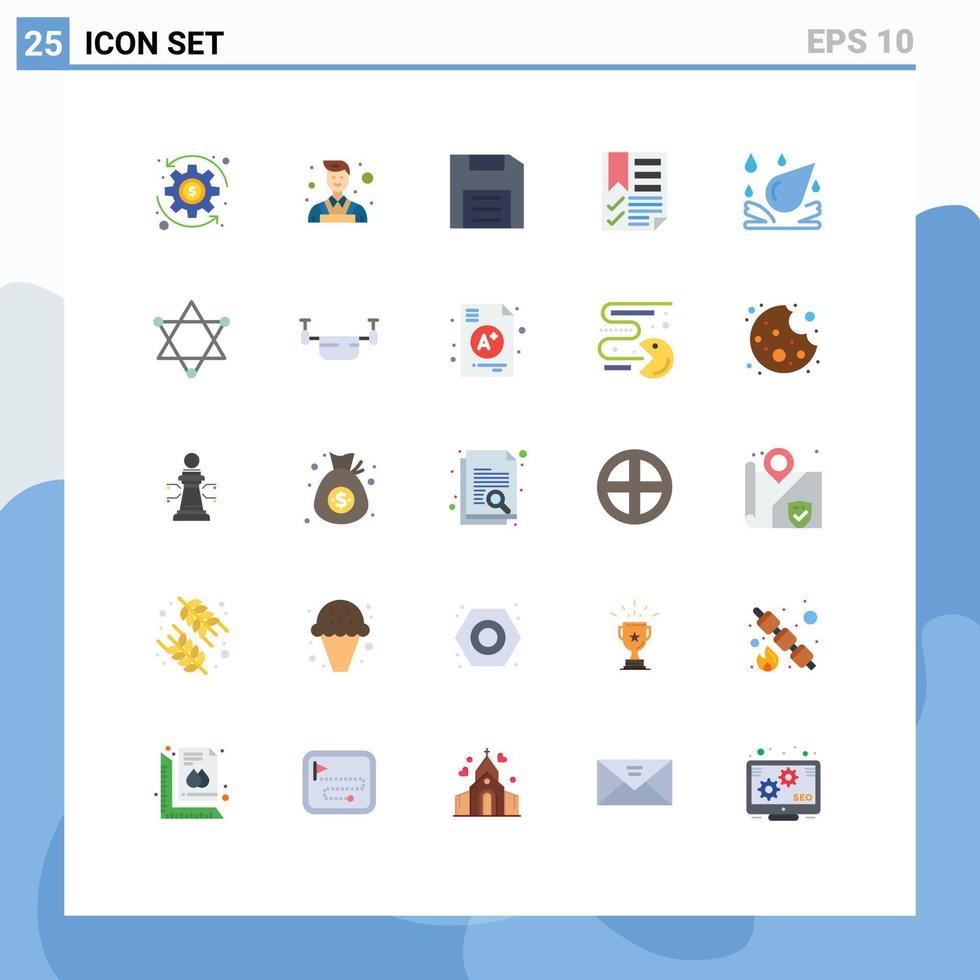 Modern Set of 25 Flat Colors and symbols such as spa report disc page data Editable Vector Design Elements