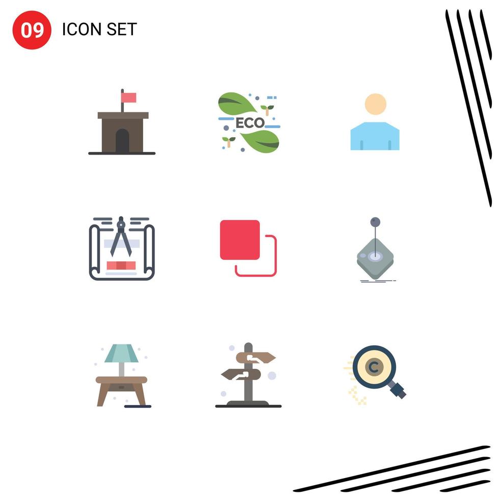 conjunto de 9 iconos de interfaz de usuario modernos signos de símbolos para cuatro elementos de diseño de vector editable de personas de plano de hoja de diseño de ingeniería