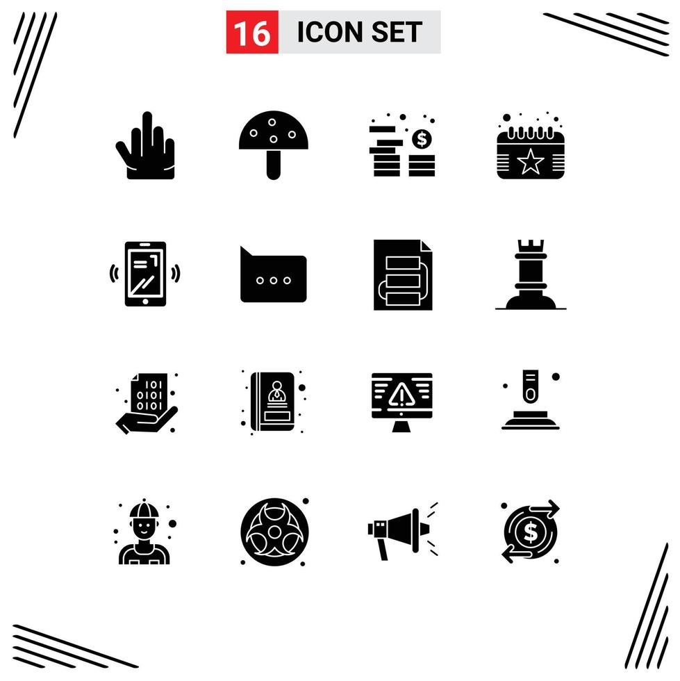 16 Creative Icons Modern Signs and Symbols of vibrate date asset event calendar Editable Vector Design Elements