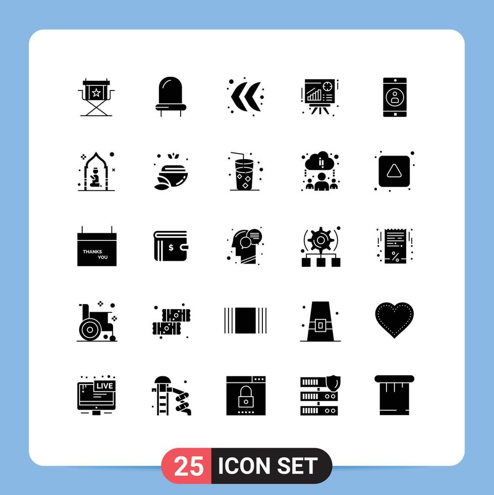 25 Solid Glyph concept for Websites Mobile and Apps mobile application application arrow sales chart Editable Vector Design Elements