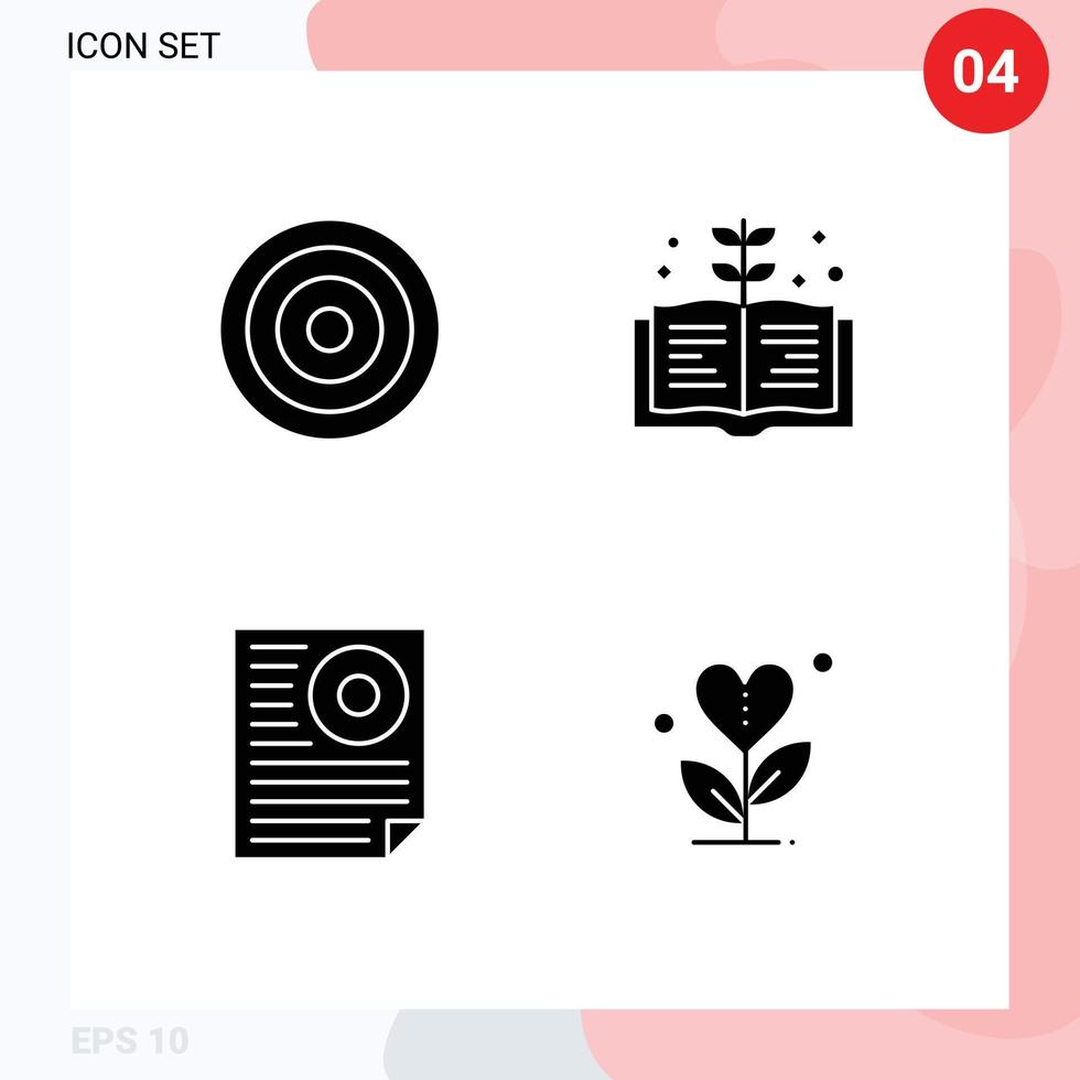 Thematic Vector Solid Glyphs and Editable Symbols of basic letter user knowledge report Editable Vector Design Elements