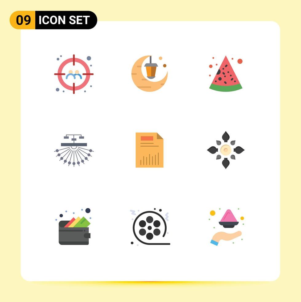 9 Universal Flat Colors Set for Web and Mobile Applications business web fast food structure site Editable Vector Design Elements