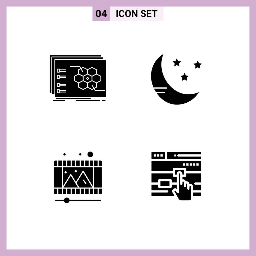 Set of Commercial Solid Glyphs pack for game play store tactic cloud reel Editable Vector Design Elements