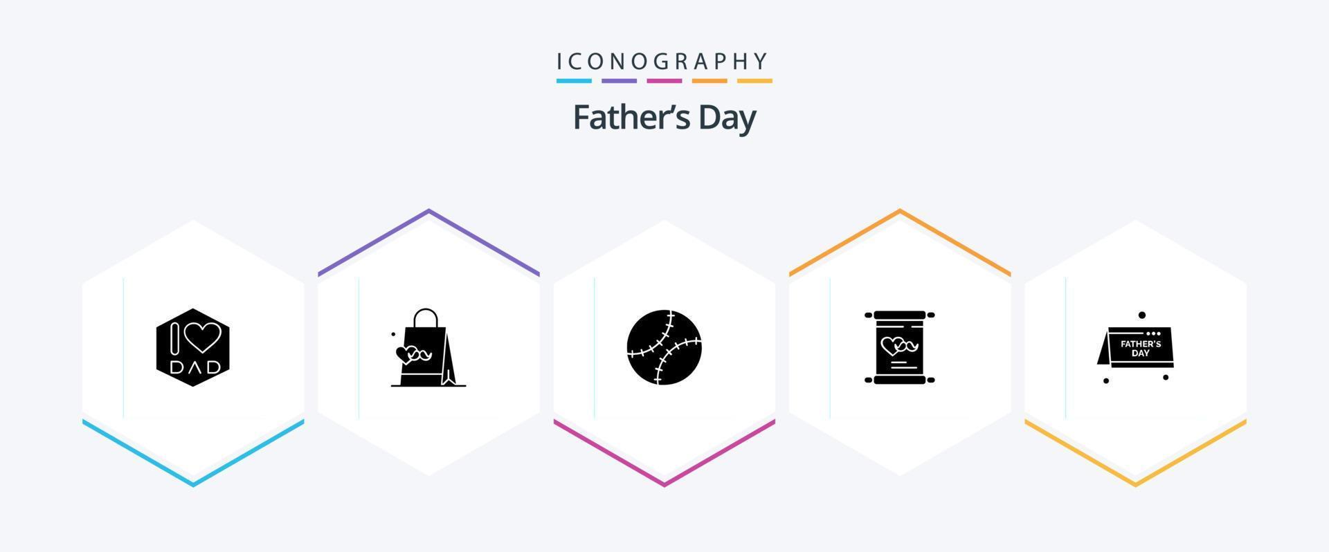 Fathers Day 25 Glyph icon pack including father. calendar. gentleman. day. love vector