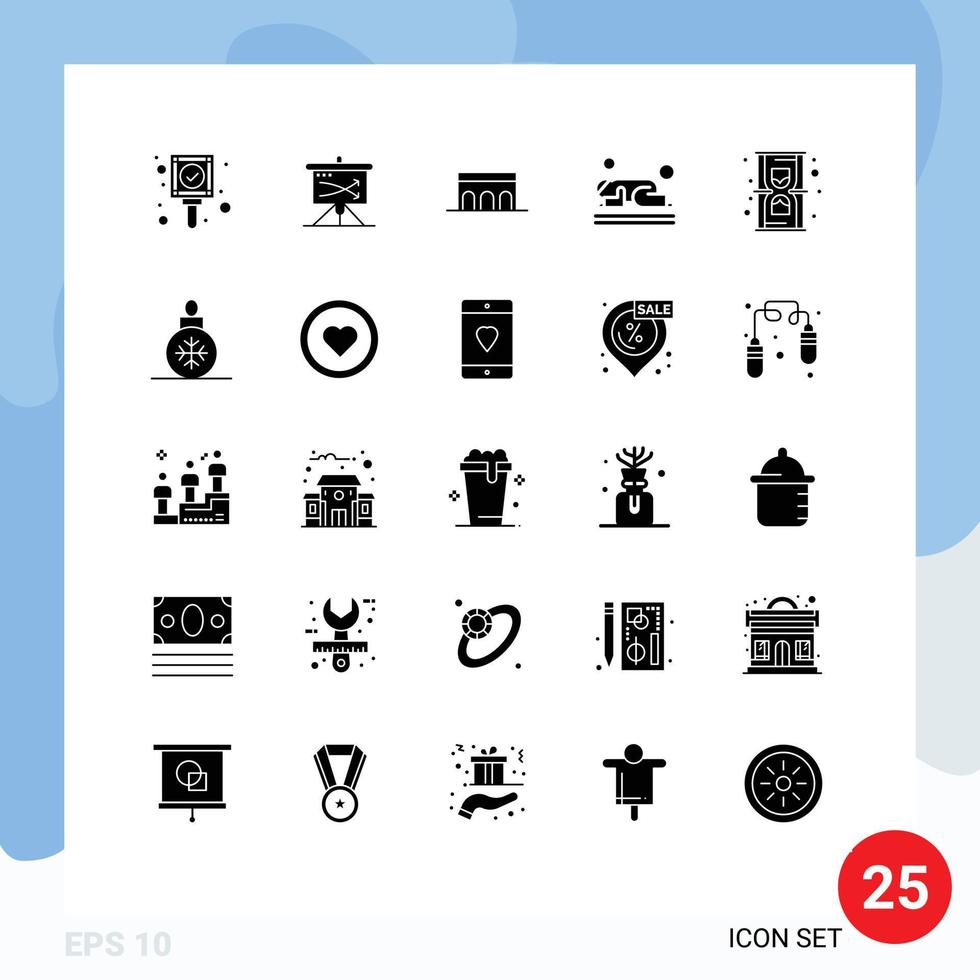 25 Universal Solid Glyphs Set for Web and Mobile Applications prayer muslim graph islam historic Editable Vector Design Elements