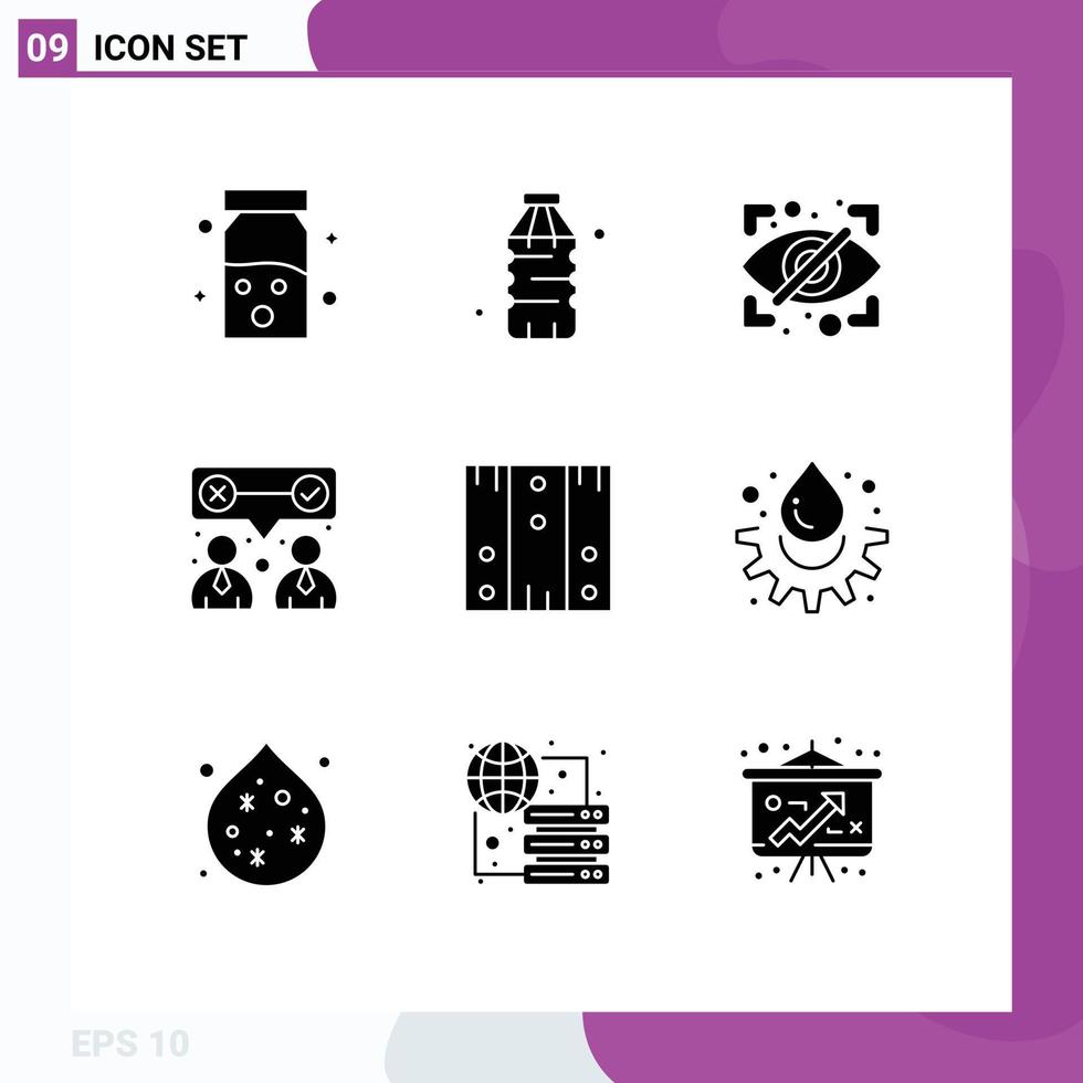 conjunto de 9 iconos modernos de la interfaz de usuario signos de símbolos para el equipo de trabajo del equipo de entrega elementos de diseño de vectores editables corporativos