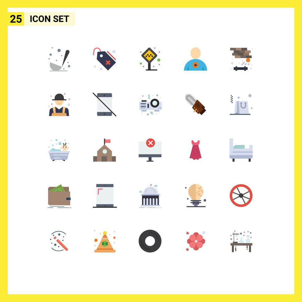 25 iconos creativos, signos y símbolos modernos del usuario del interruptor, aeropuerto, nueva parada de taxis, elementos de diseño vectorial editables vector