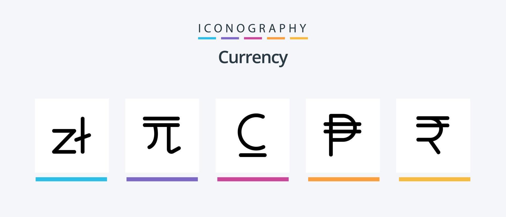 Currency Line 5 Icon Pack Including peso. currency. currency. philippine. coins. Creative Icons Design vector