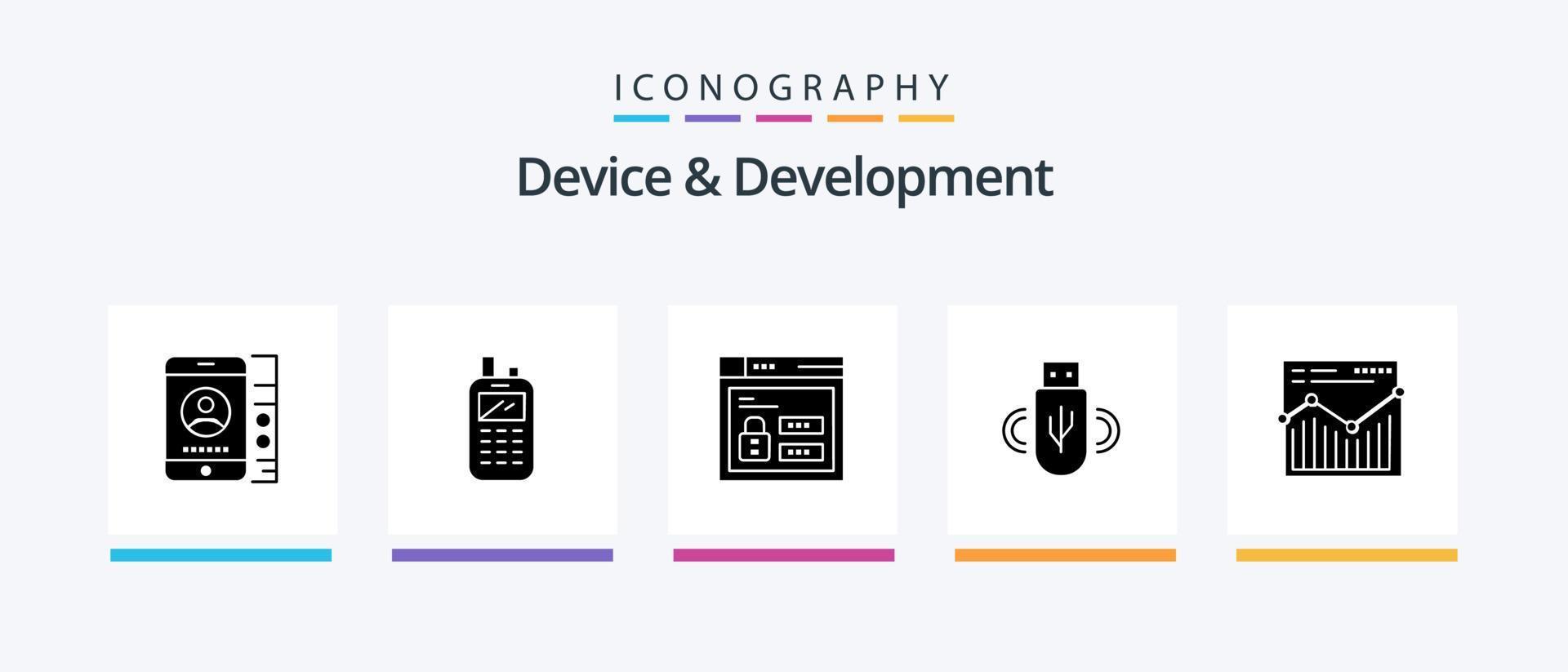 Device And Development Glyph 5 Icon Pack Including web. storage. browser. data . usb. Creative Icons Design vector