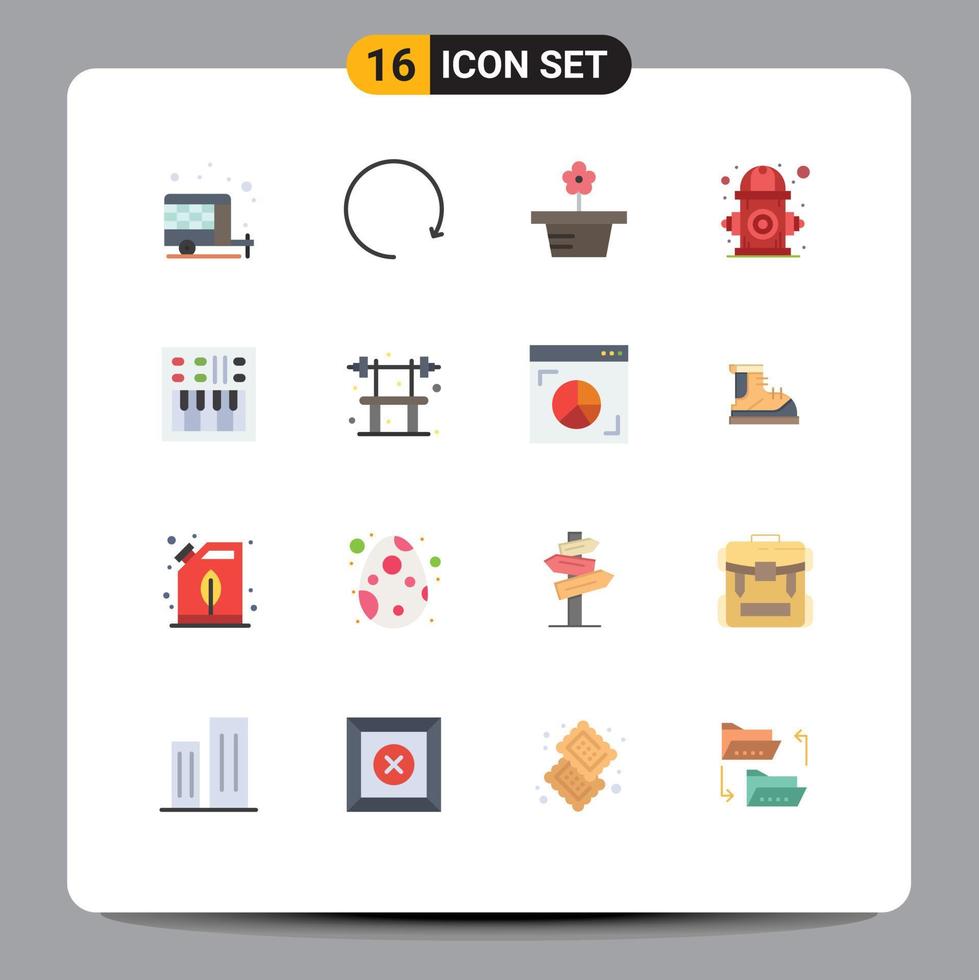 Pictogram Set of 16 Simple Flat Colors of loudspeaker water nature life control Editable Pack of Creative Vector Design Elements