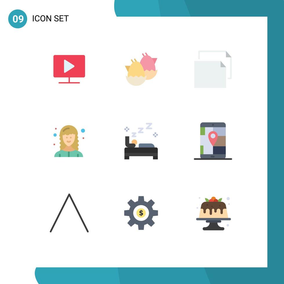 9 Creative Icons Modern Signs and Symbols of clean bed copy web developer female Editable Vector Design Elements