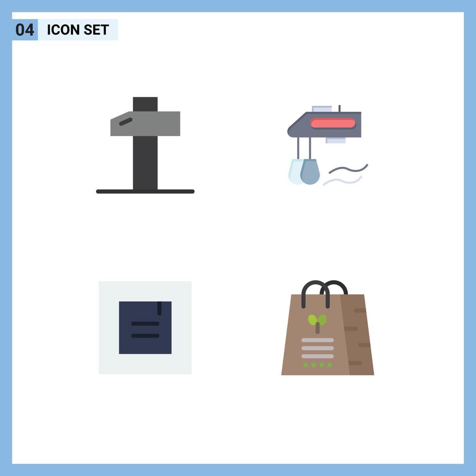 Modern Set of 4 Flat Icons and symbols such as carpentry window mixer blender gift Editable Vector Design Elements