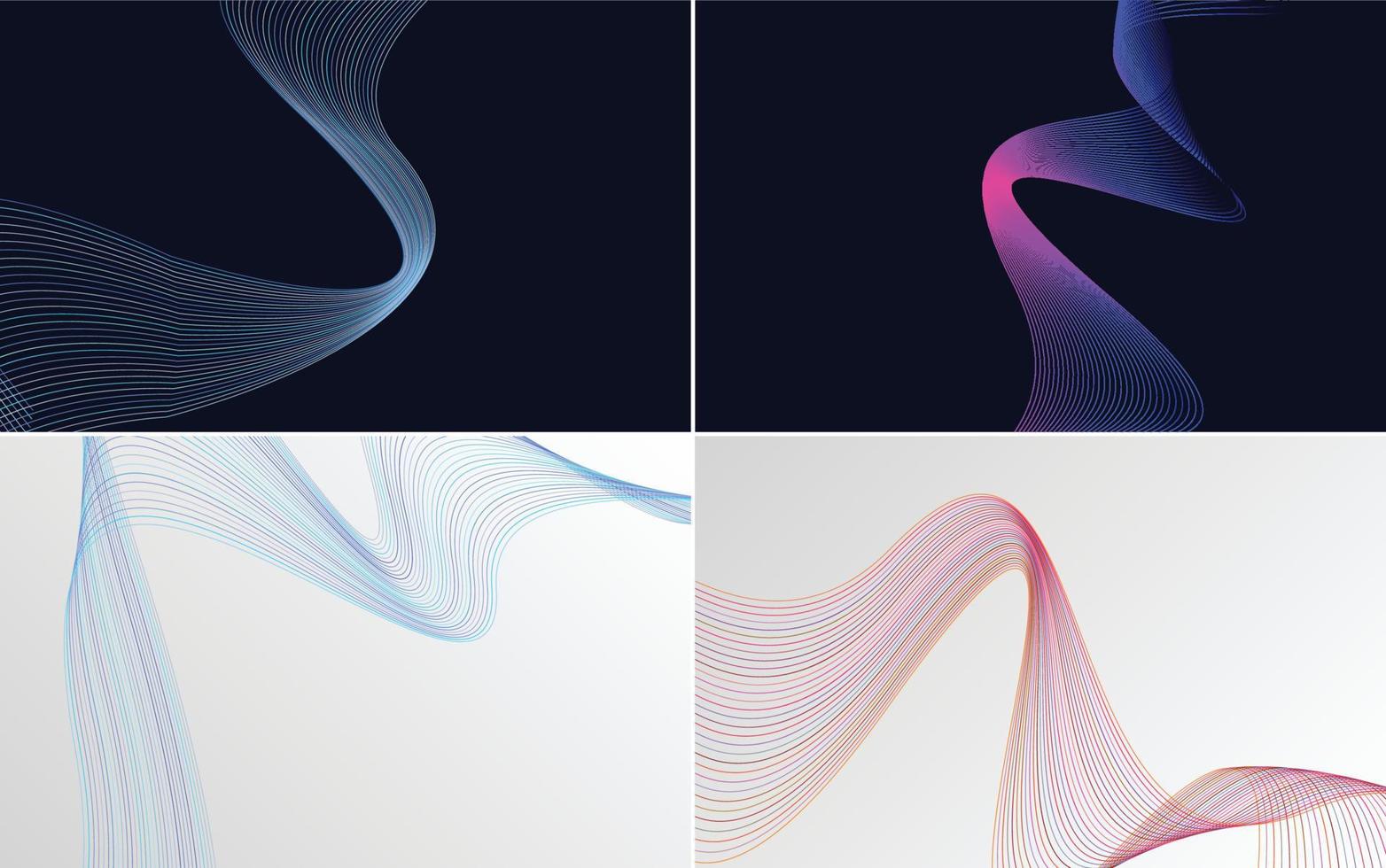 Collection of geometric minimal lines pattern set vector