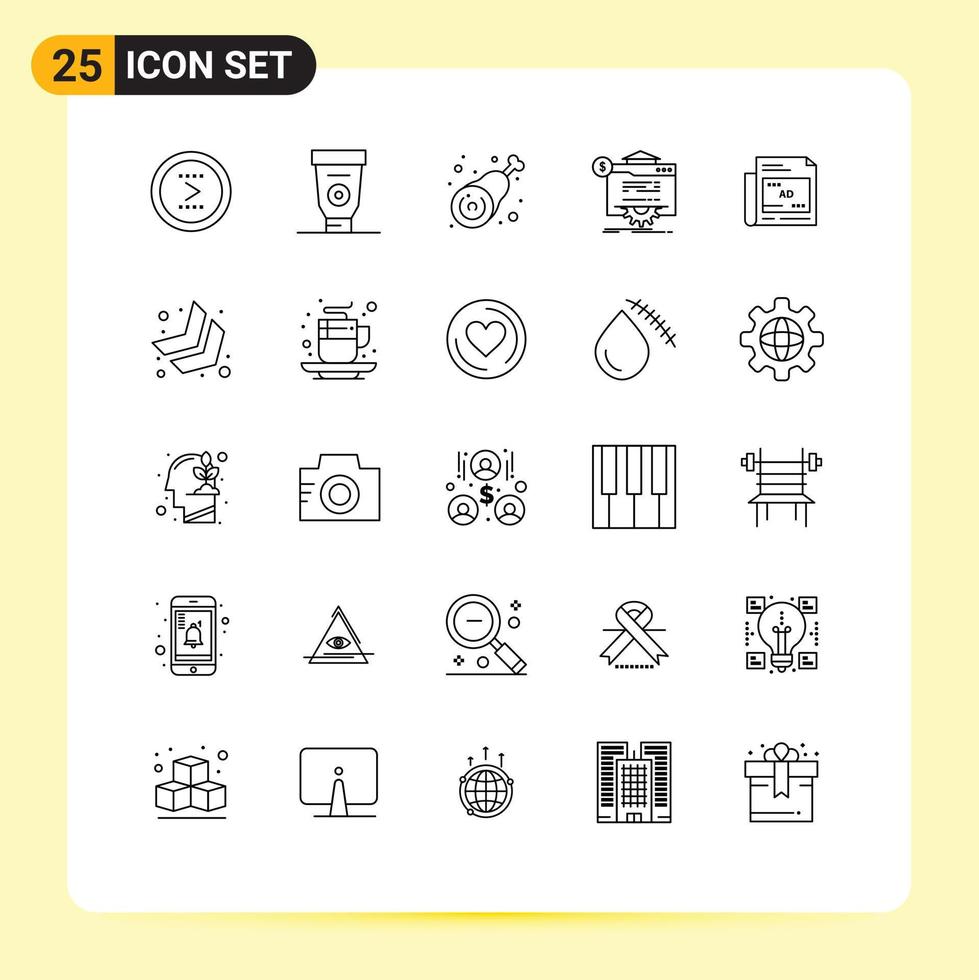 25 Creative Icons Modern Signs and Symbols of technology progress mechanic seo leg Editable Vector Design Elements