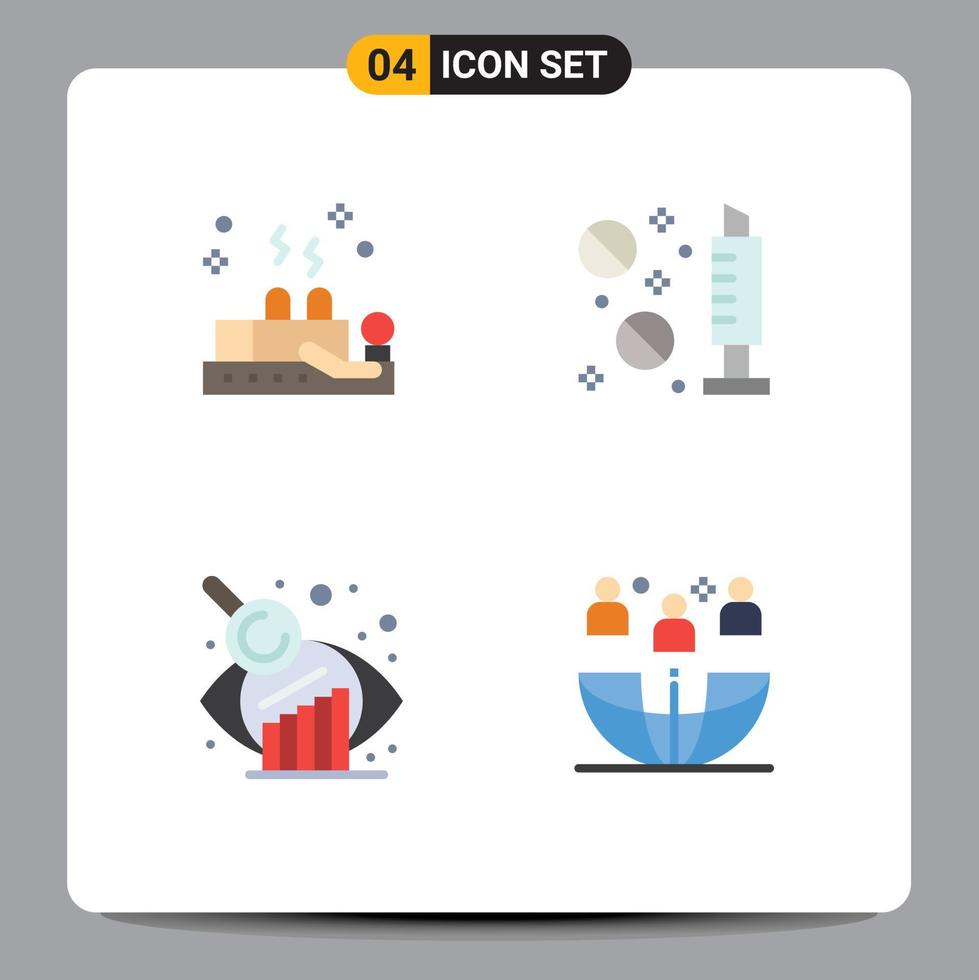 4 Thematic Vector Flat Icons and Editable Symbols of cupping graphical analysis wellness medicine freelance Editable Vector Design Elements