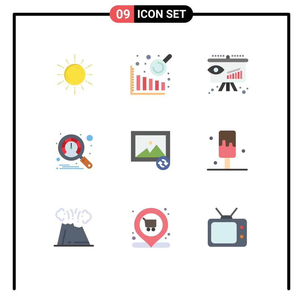 Stock Vector Icon Pack of 9 Line Signs and Symbols for cream photo consumer image performance Editable Vector Design Elements