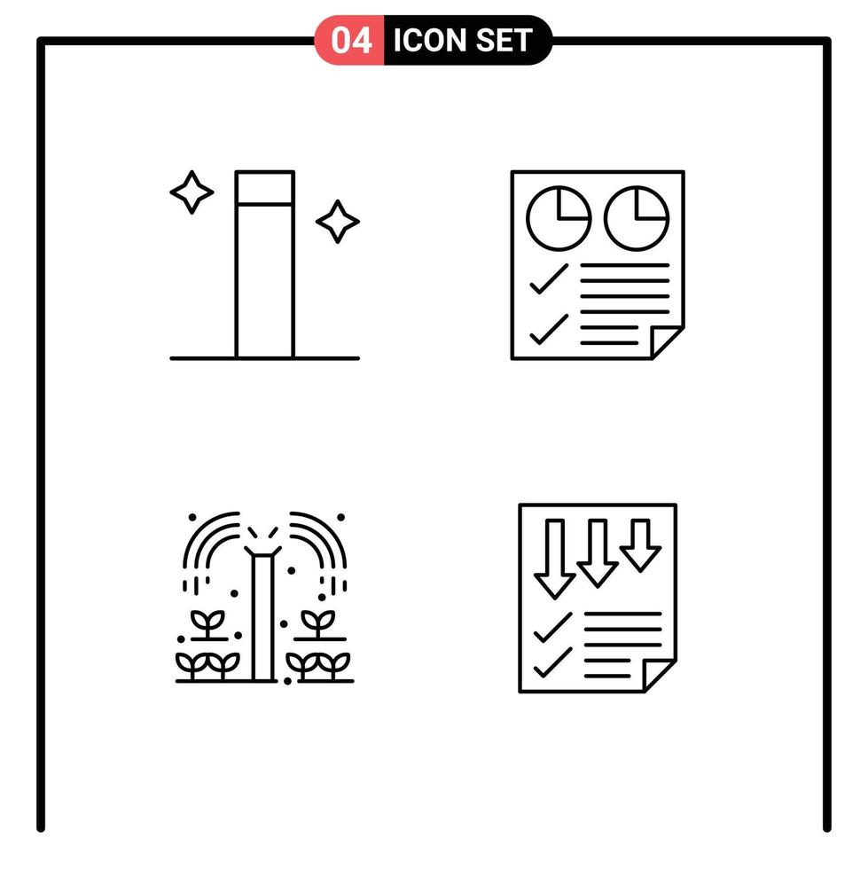 4 Universal Filledline Flat Colors Set for Web and Mobile Applications magic grower data report plant Editable Vector Design Elements