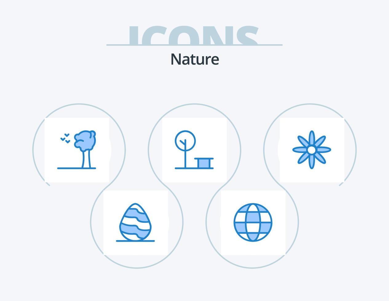 Nature Blue Icon Pack 5 Icon Design. nature. flower. arbor. place. nature vector