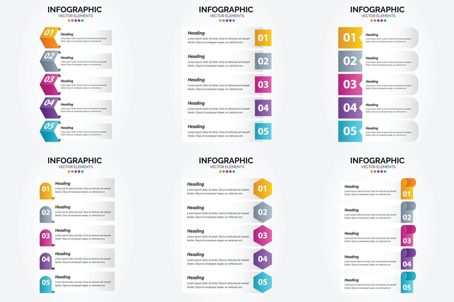 ilustración vectorial infografía conjunto de diseño plano para folleto publicitario y revista vector