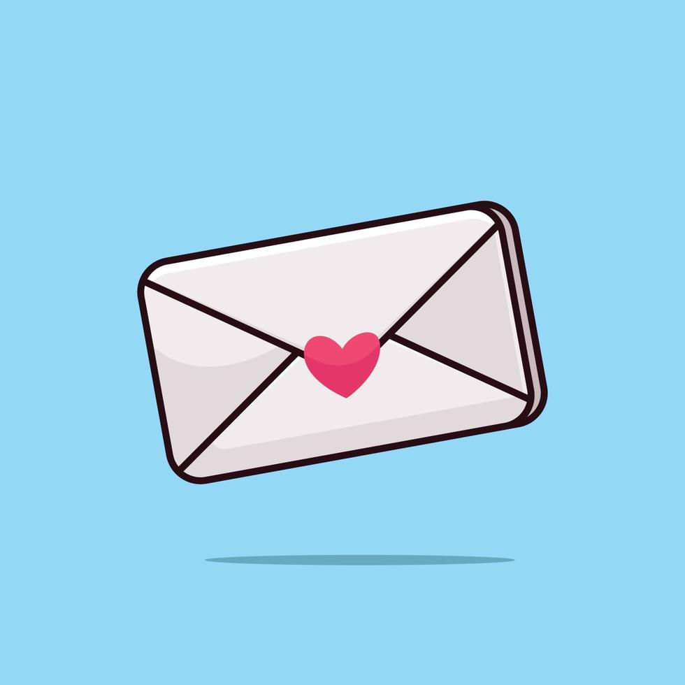 Cartoon envelope love message simple vector illustration isolated