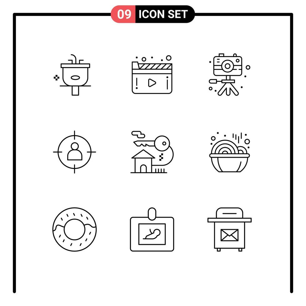 9 Creative Icons Modern Signs and Symbols of user target play man hobby Editable Vector Design Elements