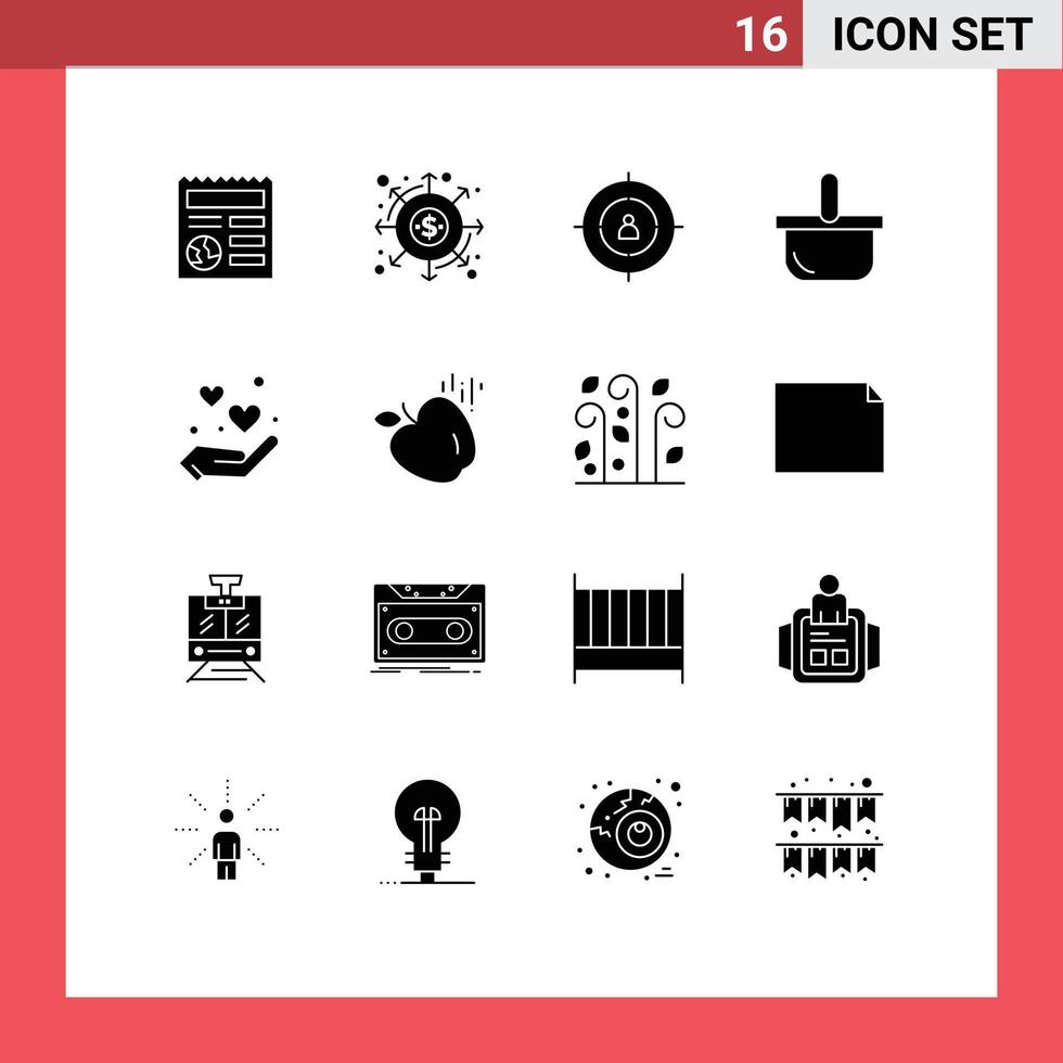 16 Creative Icons Modern Signs and Symbols of picnic food payments basket person Editable Vector Design Elements