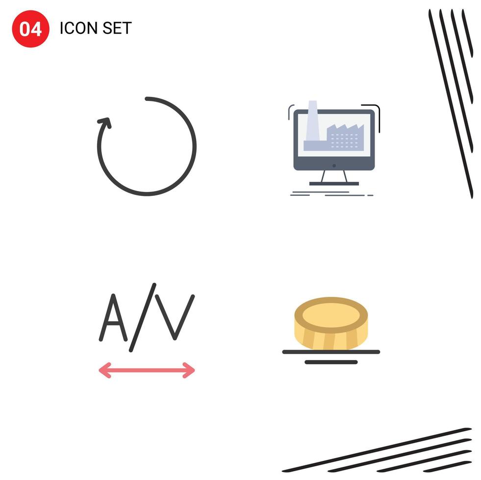 4 Creative Icons Modern Signs and Symbols of arrow tracking digital production coin Editable Vector Design Elements